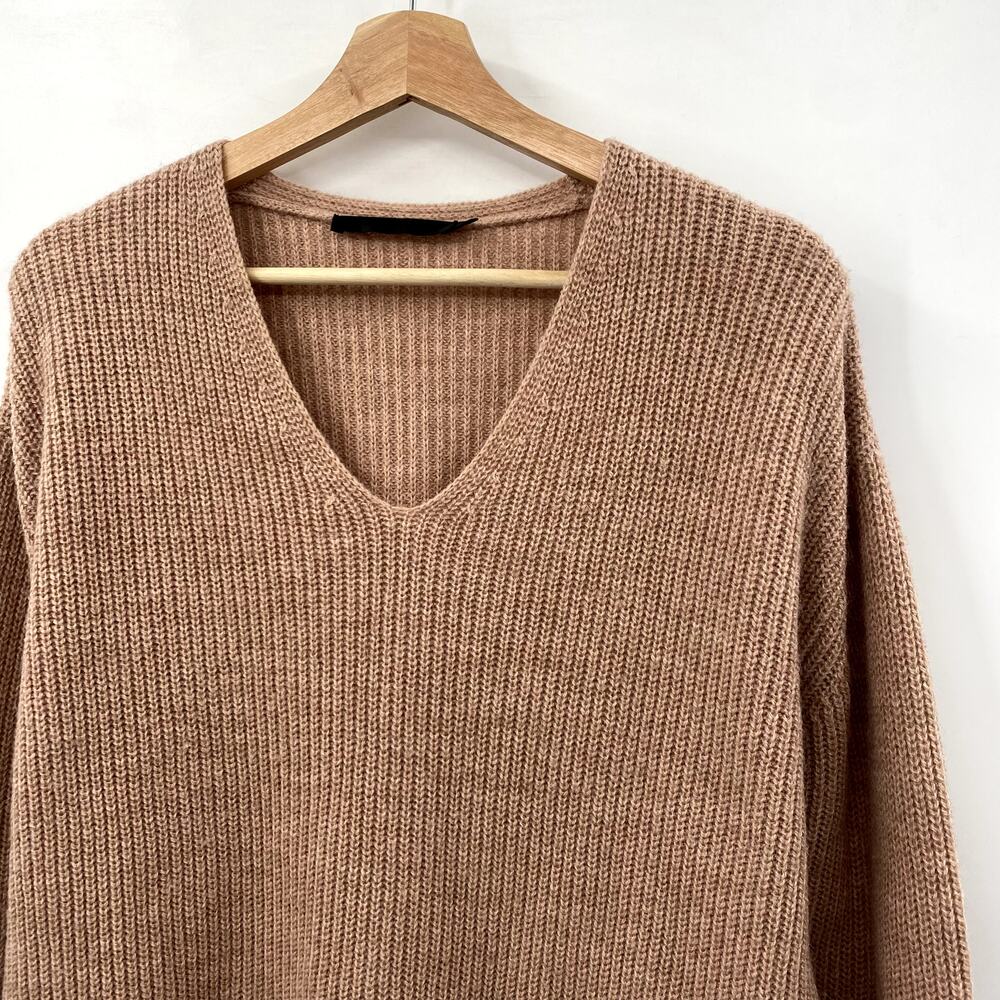 Jenni Kayne XS Tan Knit Merino Wool Alpaca Cabin Sweater - Picture 2 of 5